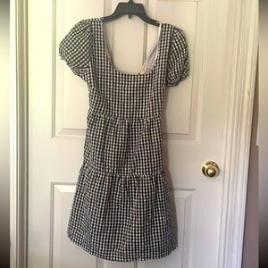 Sim & Sam Tiered gingham Puffed Sleeve cotton Dress size S NWT B71